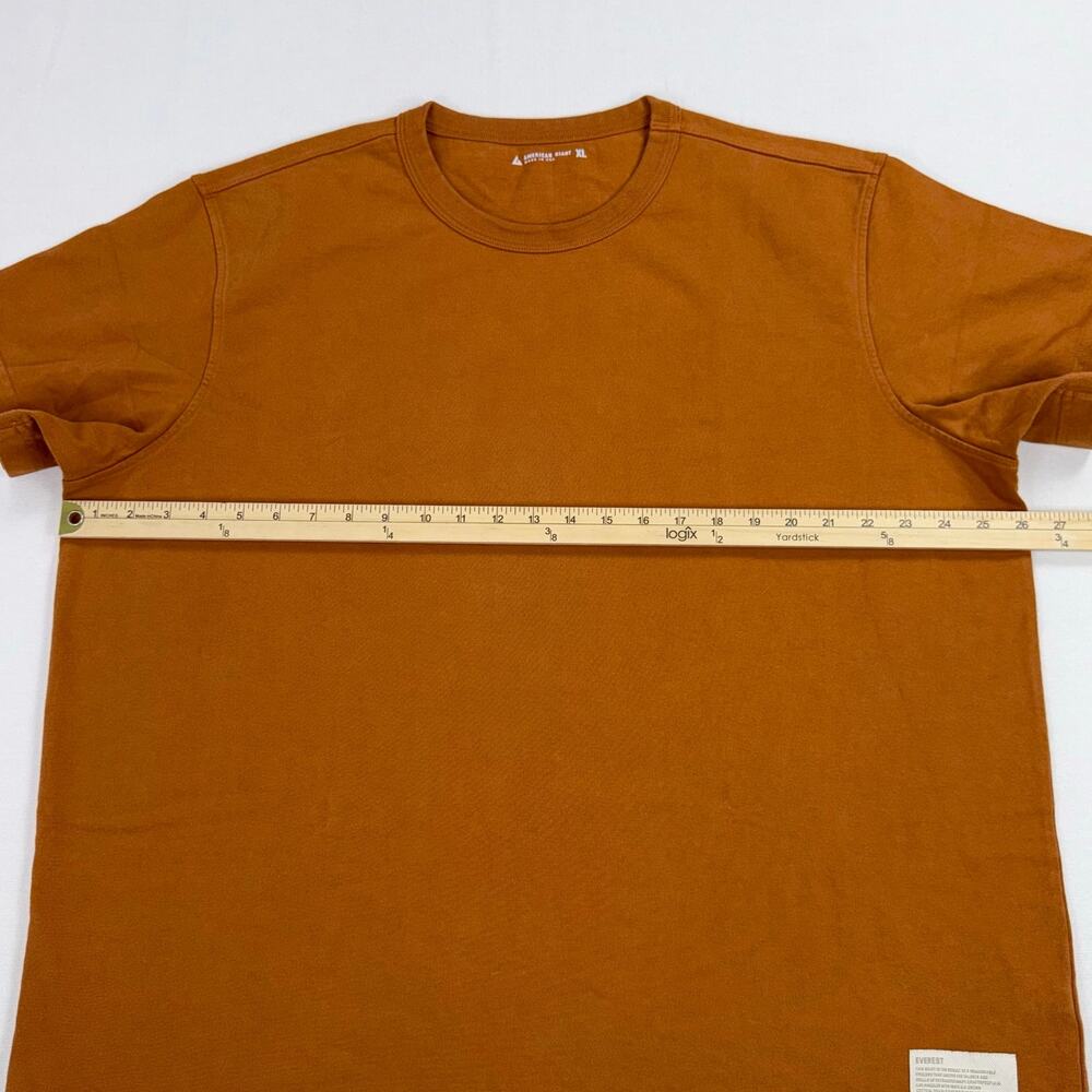 American Giant Everest Ultra Heavyweight Cotton Tee Shirt XL Orange - Picture 8 of 11